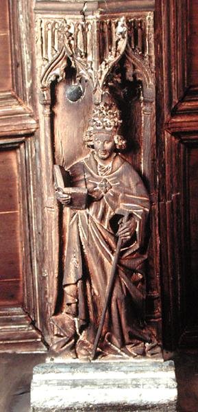 Svatý Řehoř, jeden ze čtyř latinských otců církve (dřevo) od School Netherlandish