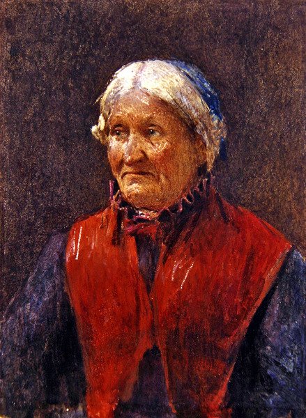 Starší žena (pastel na papíře) od School Newlyn