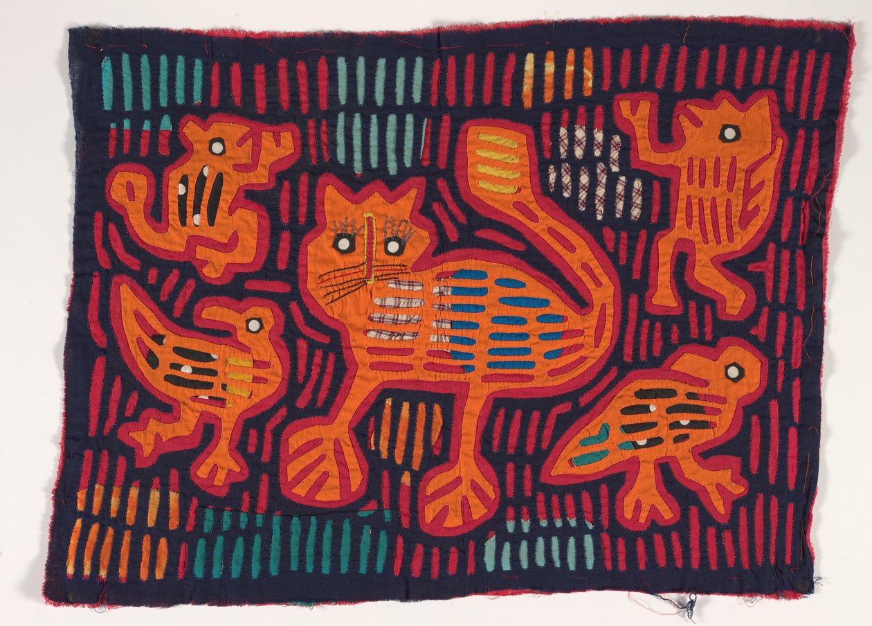 Panel košile (mola), Kuna People, San Blas Islands, cca 1950 (aplikovaná bavlna) od School Panamanian