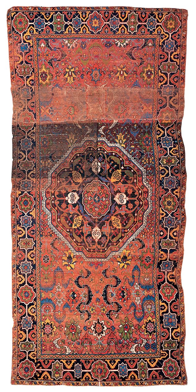 Medailonový koberec, pravděpodobně perský Kurdistán, konec 17. nebo začátek 18. století (vlna a bavlna) od School Persian
