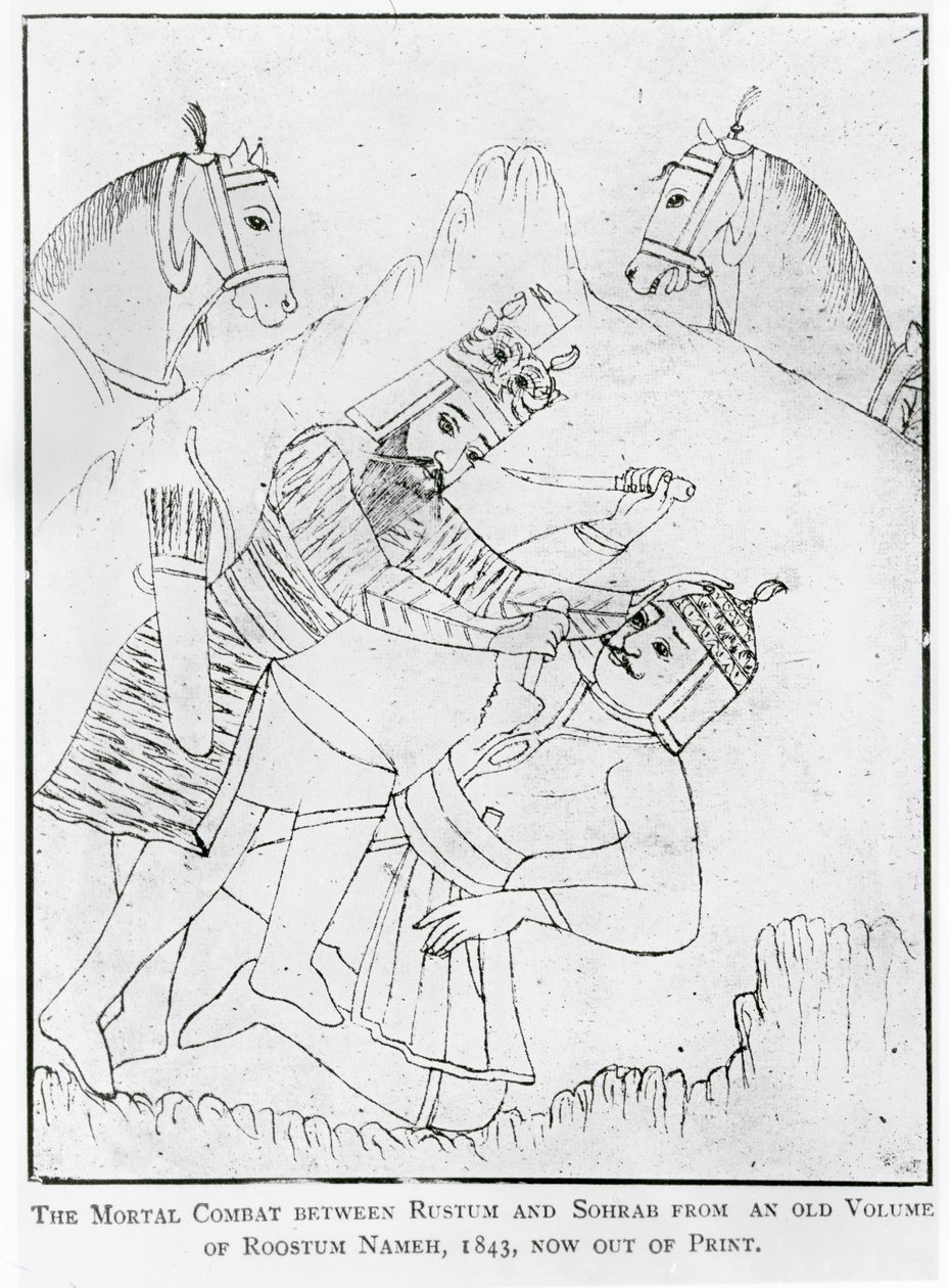 Rustam v bitvě nevědomky zabil svého syna Sohraba od School Persian