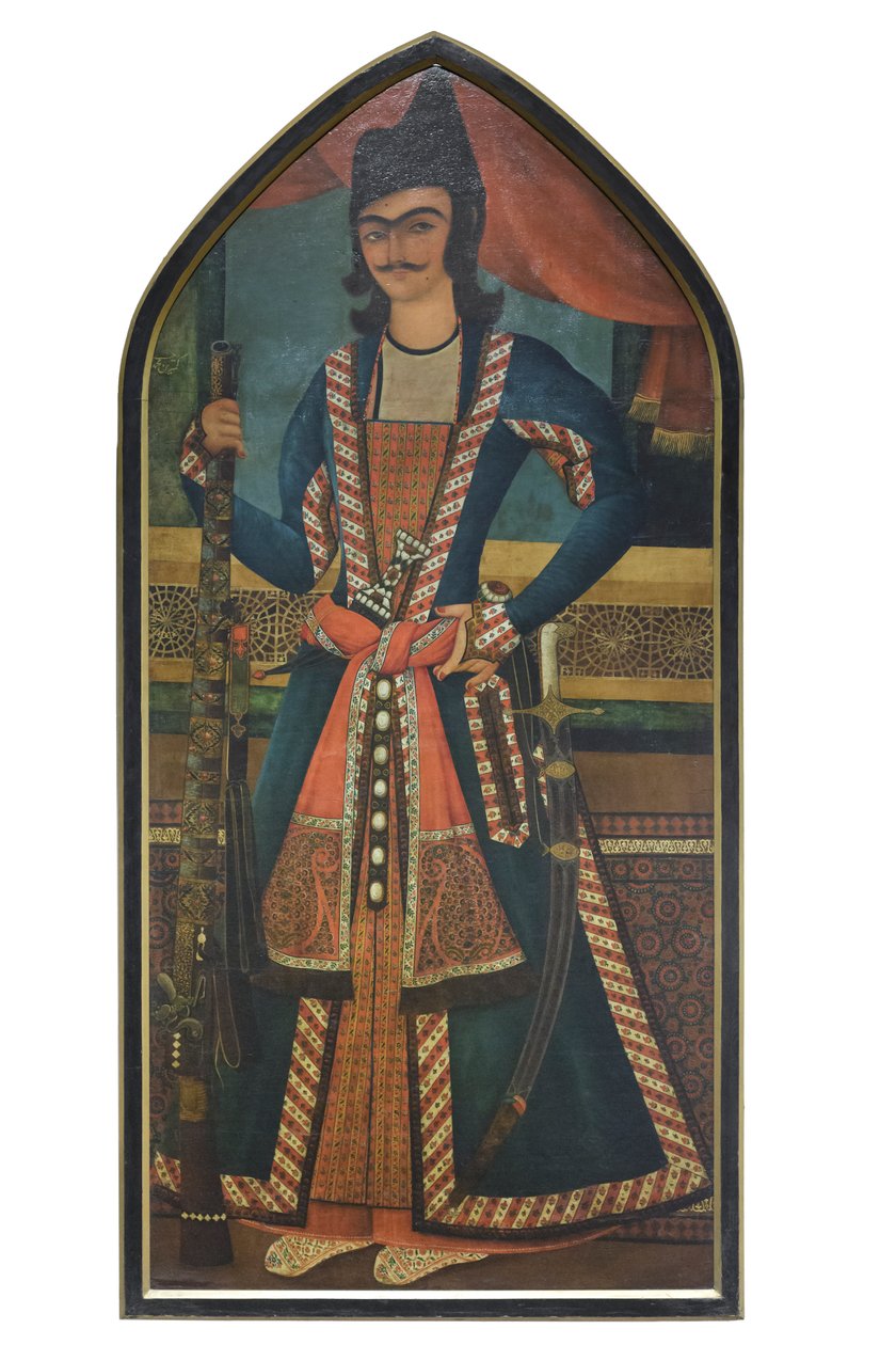 Kádžárovský princ, pravděpodobně Bahram Mirza, Abolhassan (olej na plátně) od School Qajar