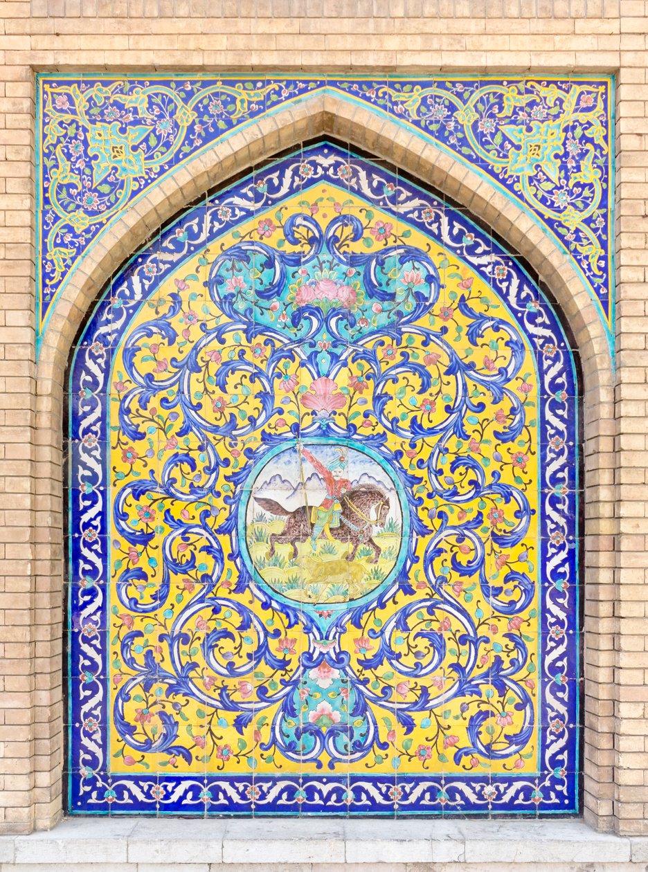 Tiletyö Golestanin palatsissa, Teheran, Iran (kuva) od School Qajar