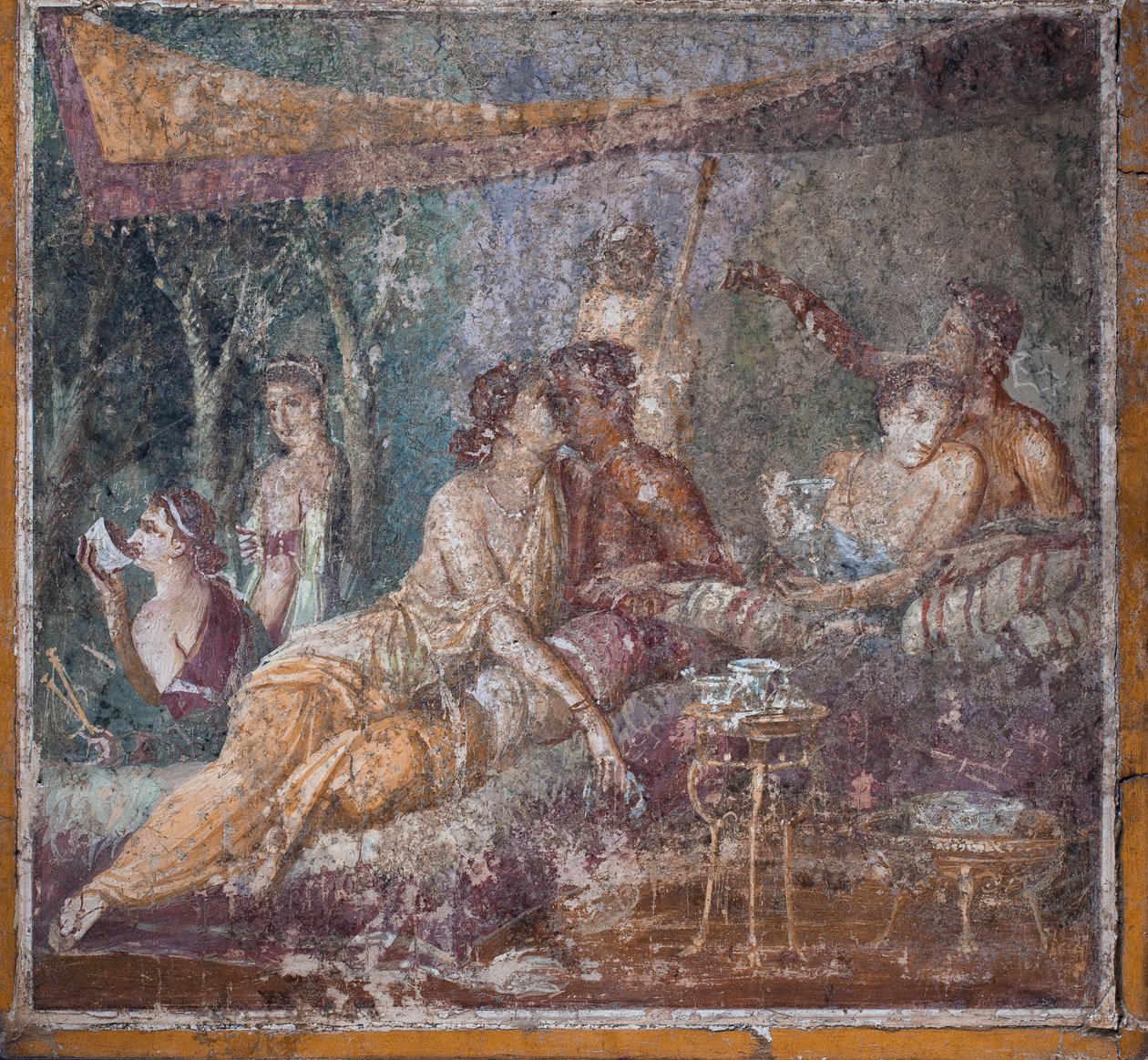 Scéna banketu, Pompeje od School Roman