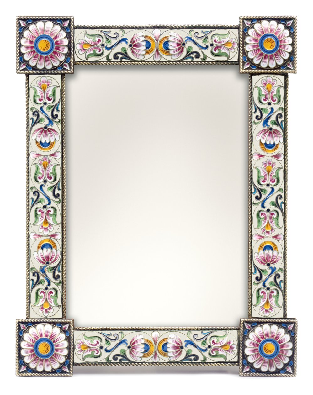 Stříbrně zlacený a cloisonne smaltovaný fotorámeček, c. 1900 (stříbro-zlacené, cloisonne smalt) od School Russian