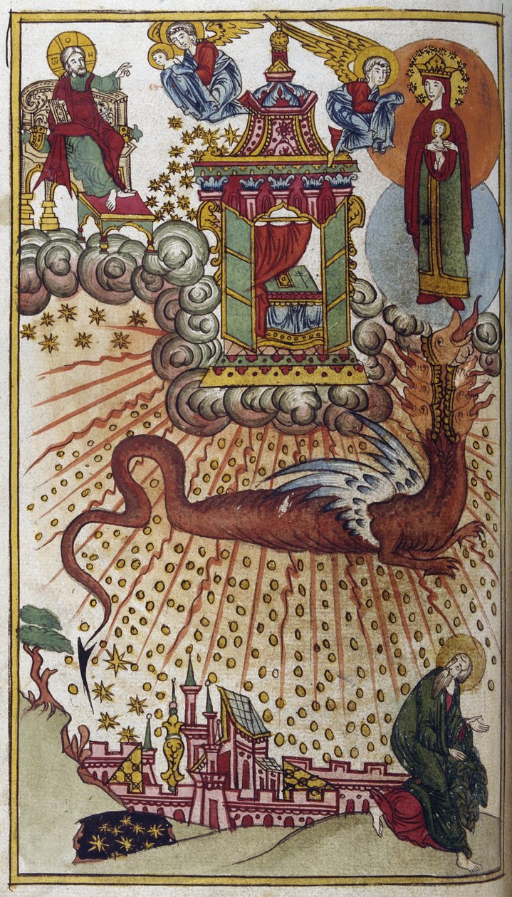 Apokalypsa svatého Jana, cca 1750 (miniatura) od School Russian