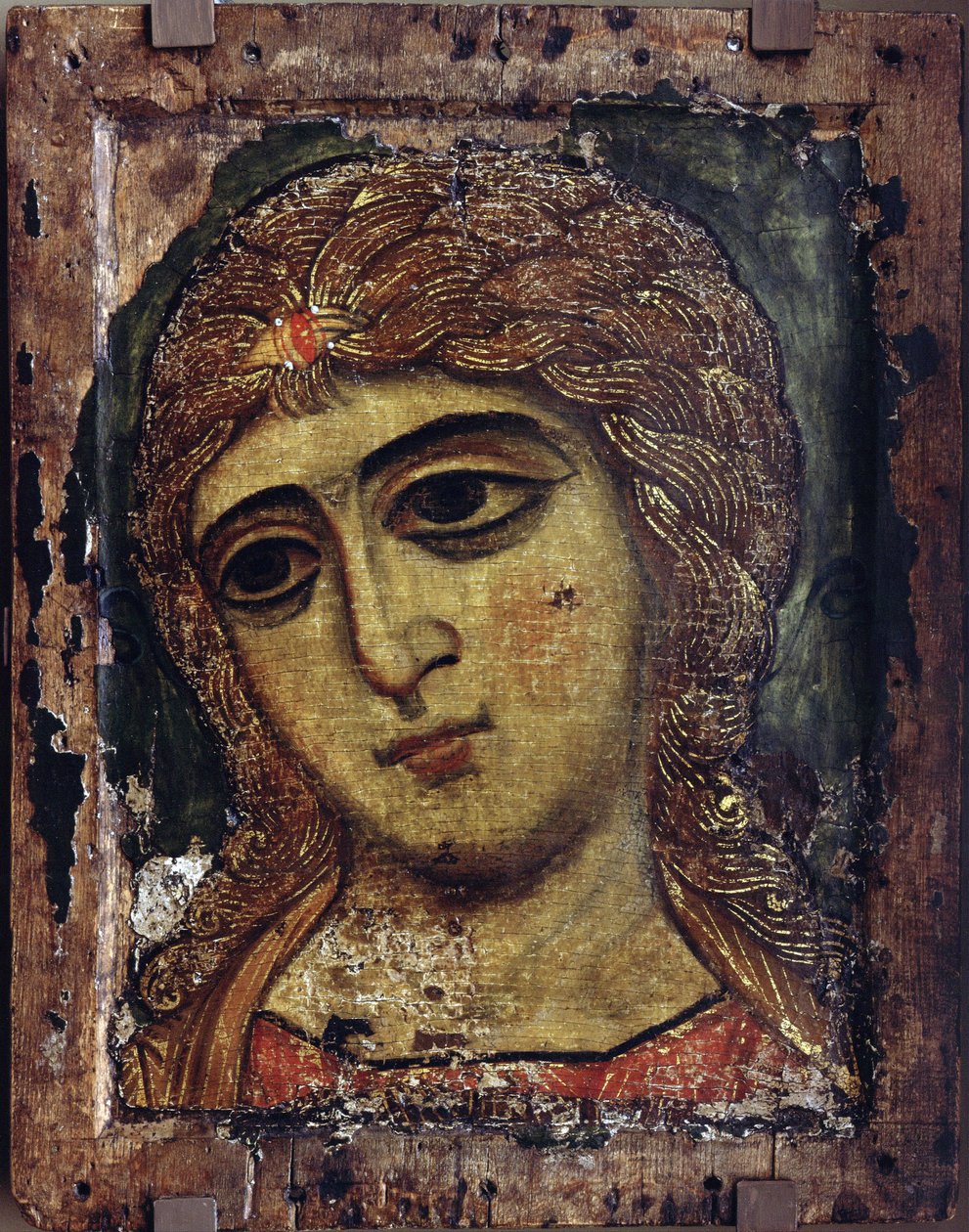 Archanděl Gabriel - Archanděl Gabriel (Anděl se zlatými vlasy) - Ruská ikona - cca 1200 - Tempera na panelu - 49x38,5 - Státní ruské muzeum, St. Petersburg od School Russian