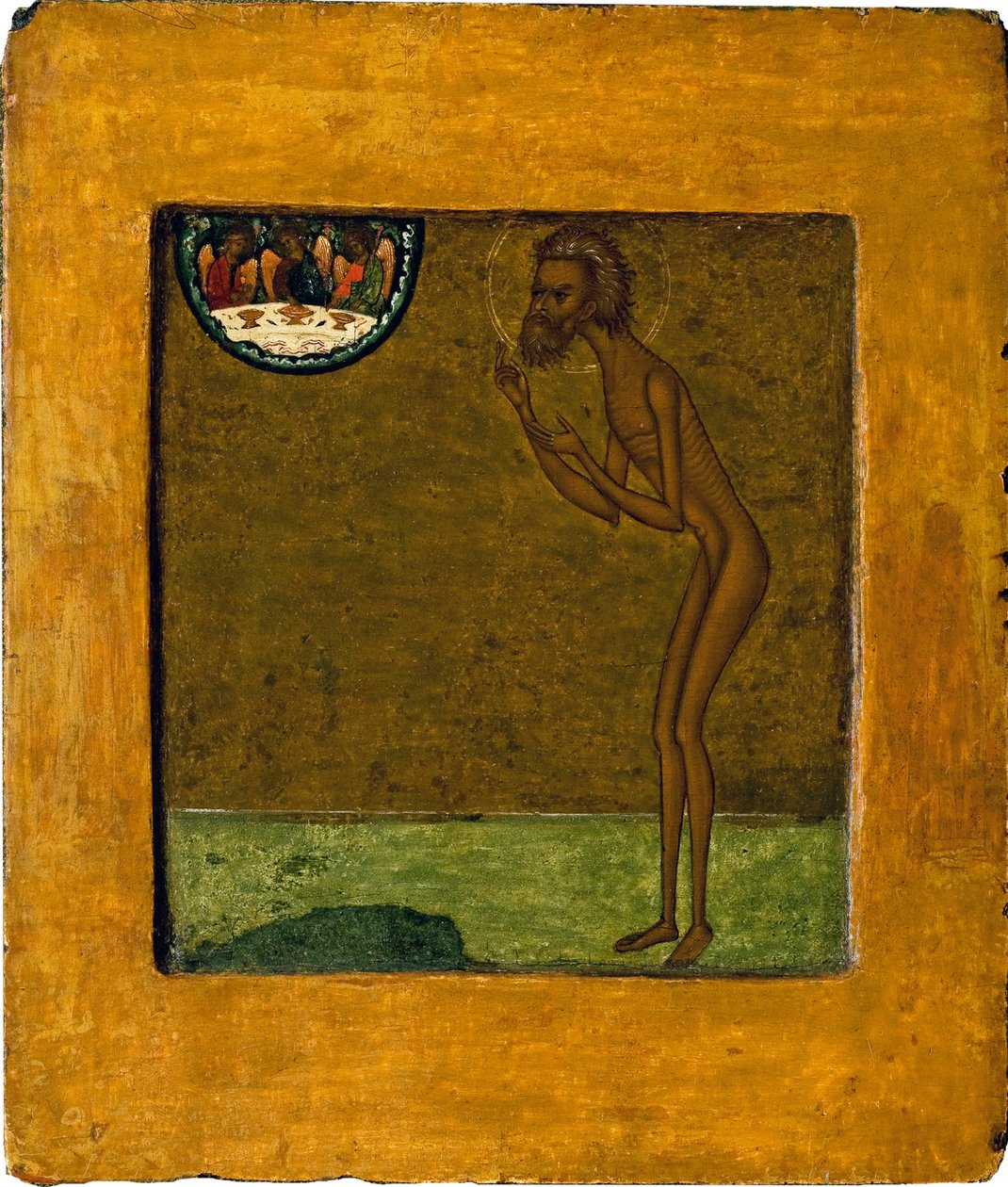 Basil the Blessed nebo Saint Basil (Vassili) (1469-1551 nebo 1557). Anonymní ruská ikona, tempera na dřevě, konec 16. století. Tradiční moskevské umění. Státní Treťjakovská galerie, Moskva. od School Russian