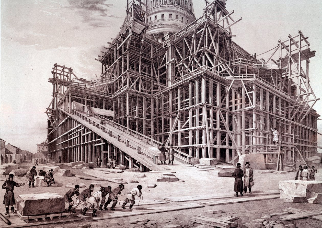 Stavba kostela Zimního paláce (Petrohrad). Malování ruské školy od School Russian