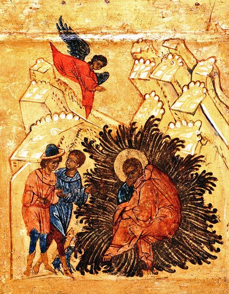 Ikona zobrazující Sen svatého Josefa, kolem roku 1550 (tempera a plátkové zlato na panelu) (detail 314500) od School Russian