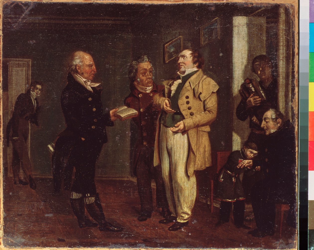 Kníže Vasilij Khovanskij (1755-1830) a vtipálek. Obraz od ruského mistra, olej na plátně, počátek 19. století. Státní Treťjakovská galerie, Moskva. od School Russian
