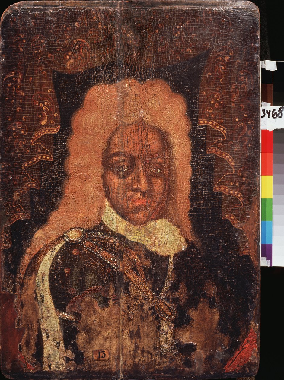 Portrét (Parsuna) careviče Alexise Petroviče (1690-1718). Malba ruského mistra, tempera na dřevě, počátek 18. století. Tradiční ruské umění od School Russian