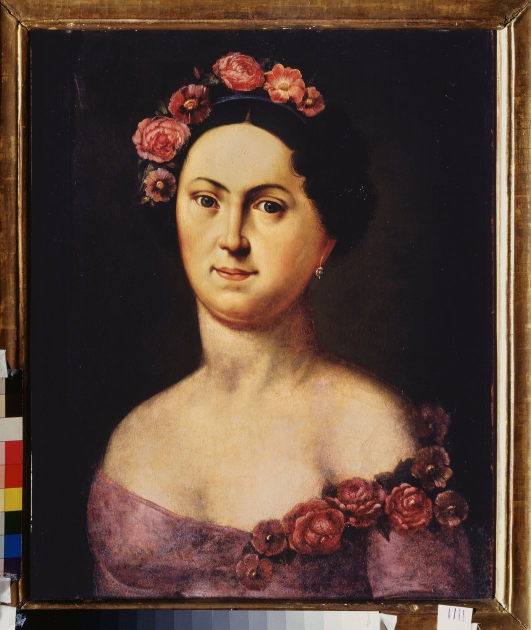 Portrét baletky Avdotia Istomina (1799-1848), v Flora. Anonymní obraz, olej na plátně, kolem roku 1830. Ruské umění od School Russian