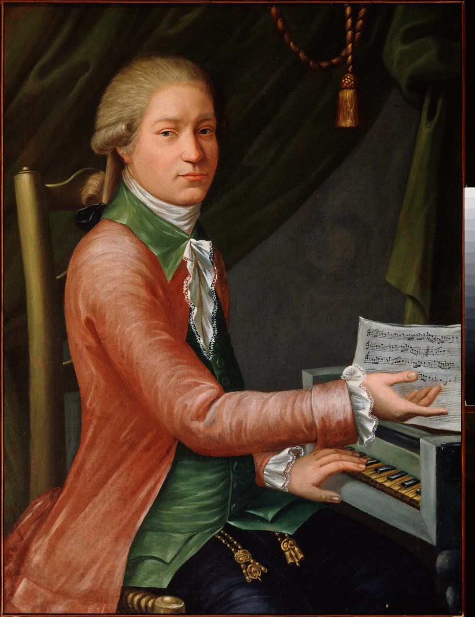 Portrét skladatele Jevstigney Fomina (1761-1800). Obraz ruského mistra, olej na plátně, kolem roku 1780. Ruské umění od School Russian
