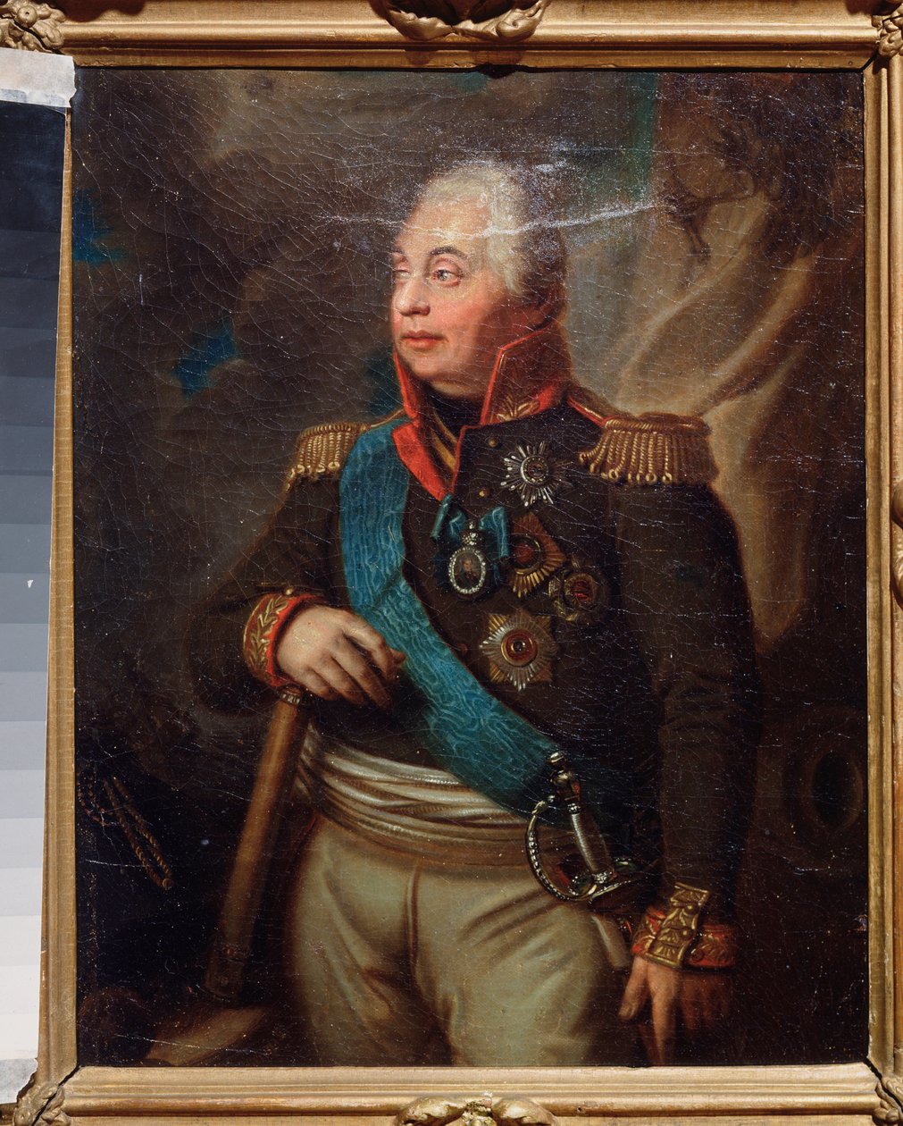 Portrét maršála knížete Michaila Kutuzova (M. Golenishchev-Koutouzov (Golenishchev Kutuzov) (1745-1813) (Generál nejvyšších armád Ruska, během ruského tažení (1812) Napoleonem Bonapartem (1769-1821). Obraz ruského mistra, dnes od School Russian