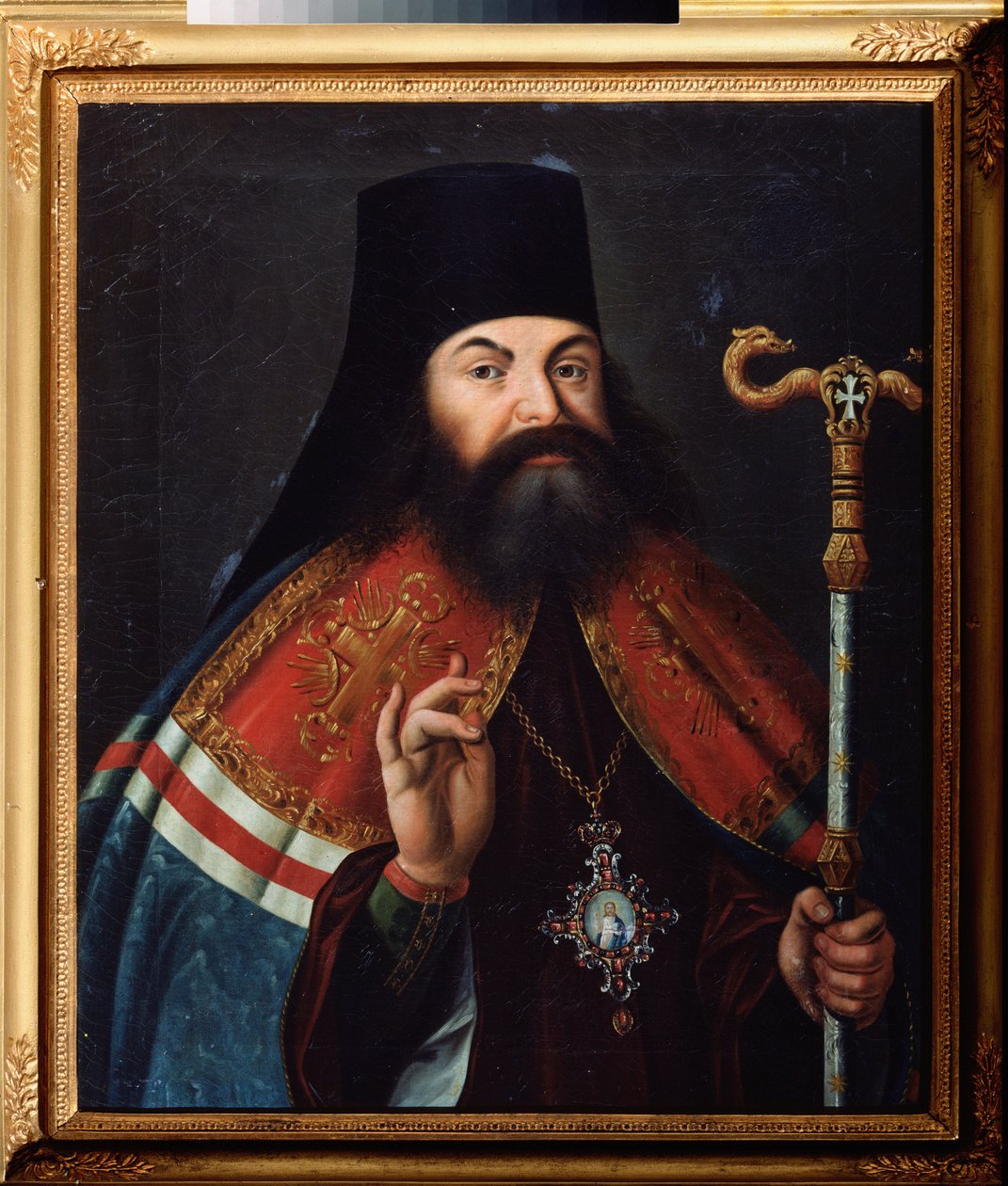 Portrét básníka Theofana (Feofana) Prokopoviče (Theophana Prokopoviče) (1681-1736), teologa a arcibiskupa Novgorodu (Rusko). Obraz od ruského mistra, olej na plátně, polovina 18. století. Ruský státní archiv literatury a umění, Moskva. od School Russian
