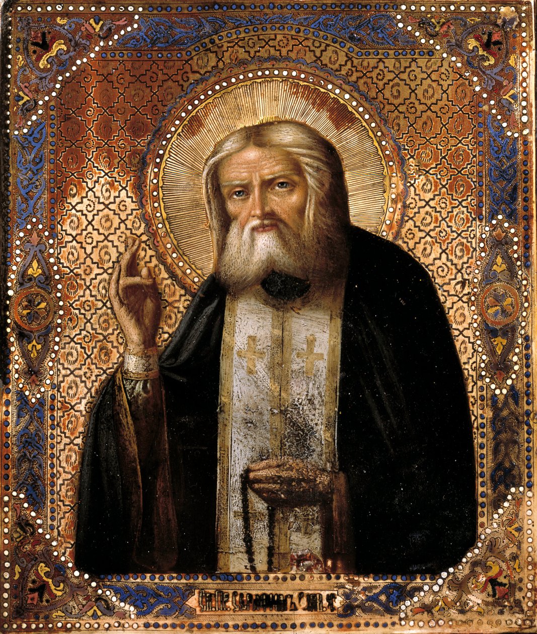 Znázornění ruského Thaumaturge Seraphim (nebo Seraphin) od Sarova (1759-1833) Ikona ruské školy 19. století. Paříž, B.N. od School Russian