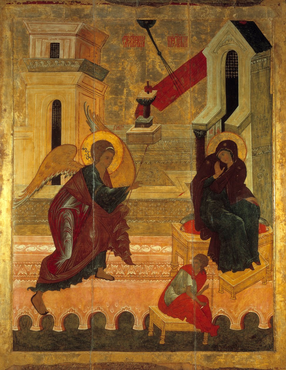 Ruská ikona Zvěstování z roku 1560. Rusko. Klášter Solonskij. od School Russian