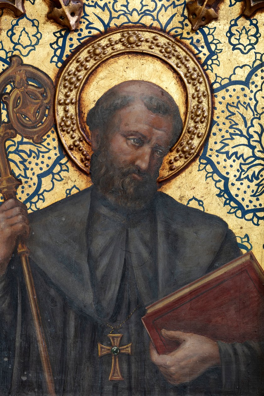 Poustevna (Poustevna Nuestra Señora de La Plaza). Interiér. Oltář. Detail. Oltář (obraz) od School Spanish