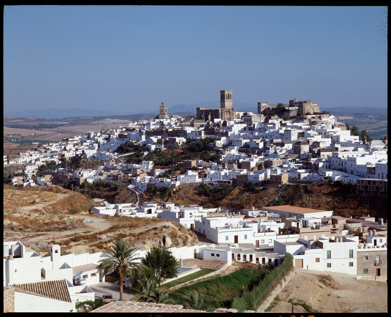 Panoramatický pohled na město Arcos de la Frontera, Andalusie, Španělsko od School Spanish