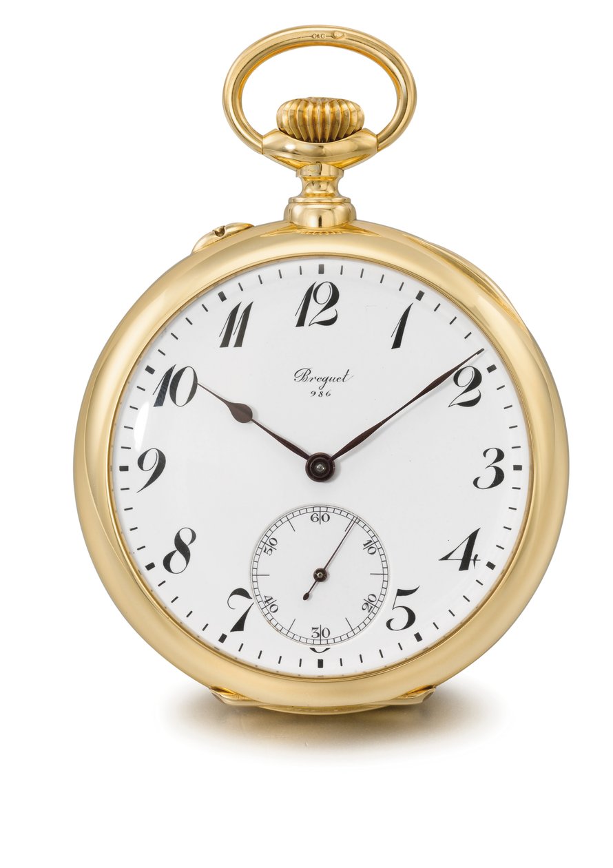 Bezklíčové jednominutové tourbillonové hodinky Openface, Breguet č. 986 (sklo a kov) (viz také 1127361) od Swiss School