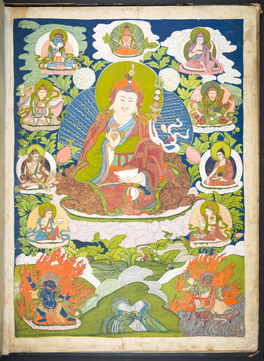 Přidat. Nebo. 3048    Jedna z 12 kreseb zobrazujících tibetská božstva od tibetského umělce, pravděpodobně ve Lhase, kolem roku 1800    (kvaš na papíře) od School Tibetan