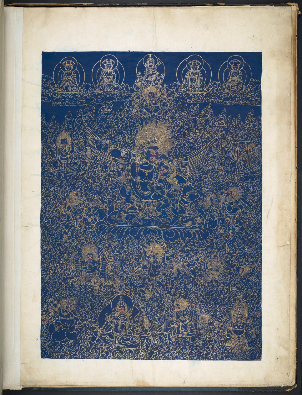 Přidat. Nebo. 3050    Jedna z 12 kreseb zobrazujících tibetská božstva od tibetského umělce, pravděpodobně ve Lhase, kolem roku 1800    (kvaš na papíře) od School Tibetan