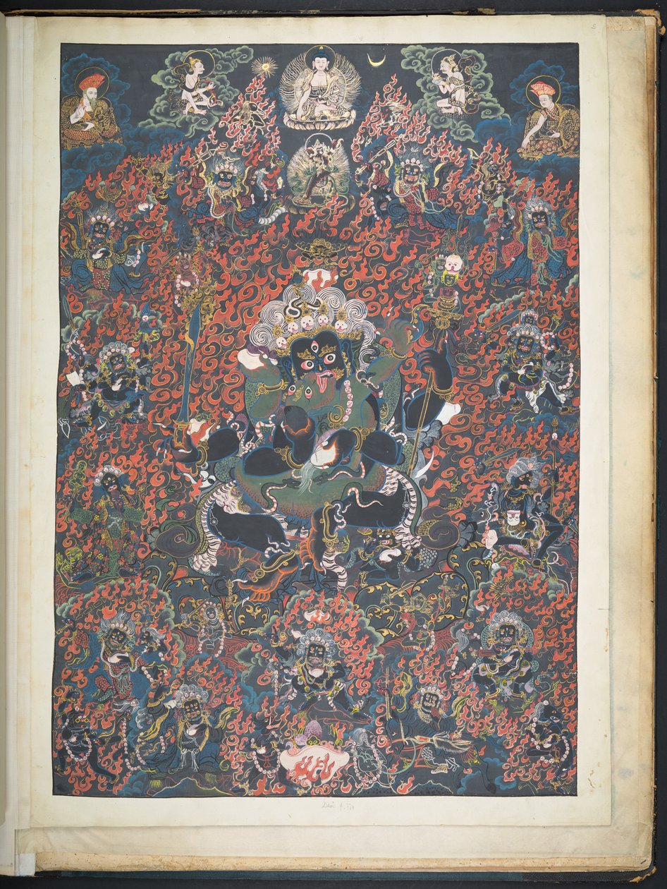 Přidat. Nebo. 3051    Jedna z 12 kreseb zobrazujících tibetská božstva od tibetského umělce, pravděpodobně ve Lhase, kolem roku 1800    (kvaš na papíře) od School Tibetan