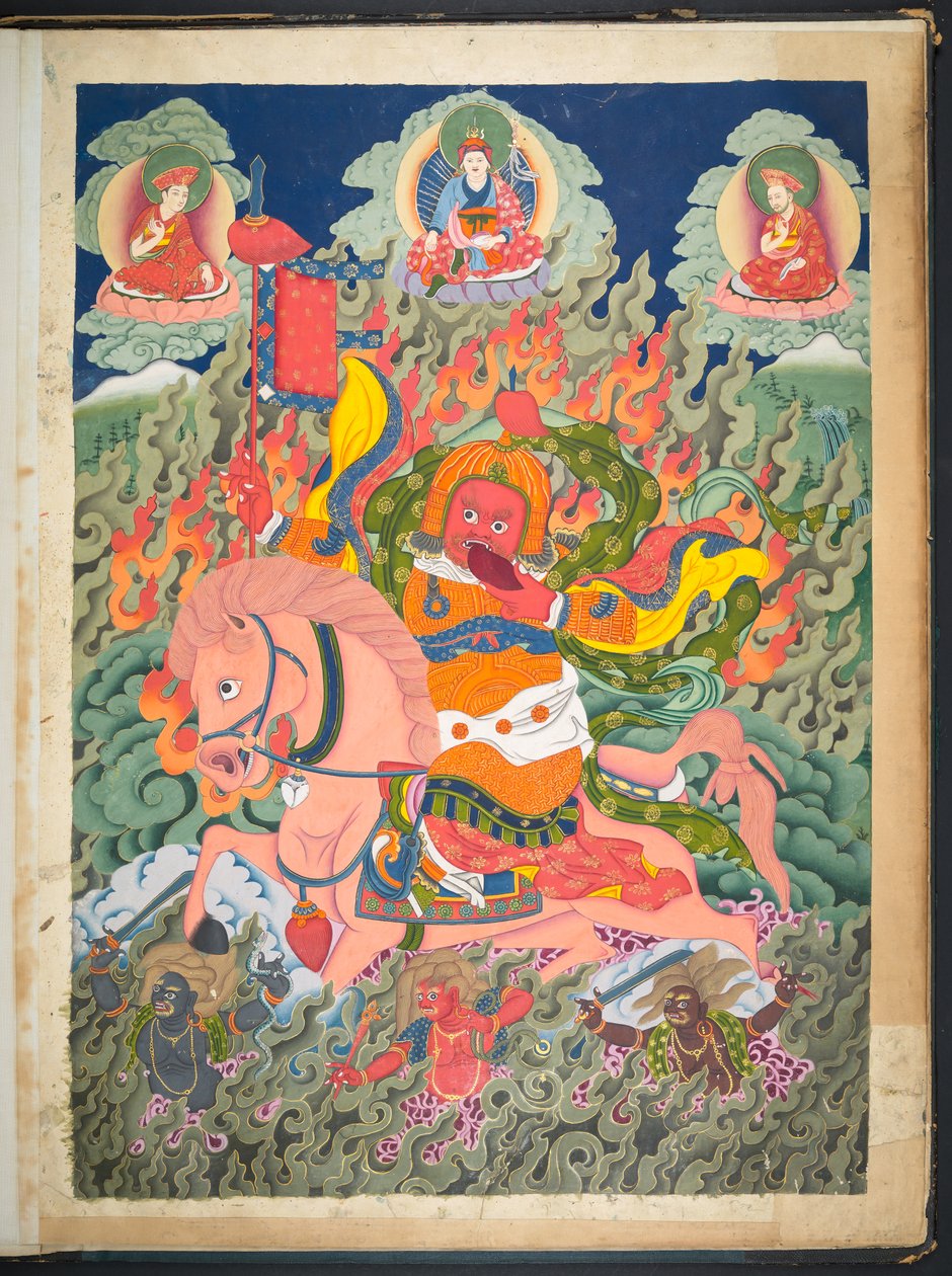 Přidat. Nebo. 3053    Jedna z 12 kreseb zobrazujících tibetská božstva od tibetského umělce, pravděpodobně ve Lhase, kolem roku 1800    (kvaš na papíře) od School Tibetan