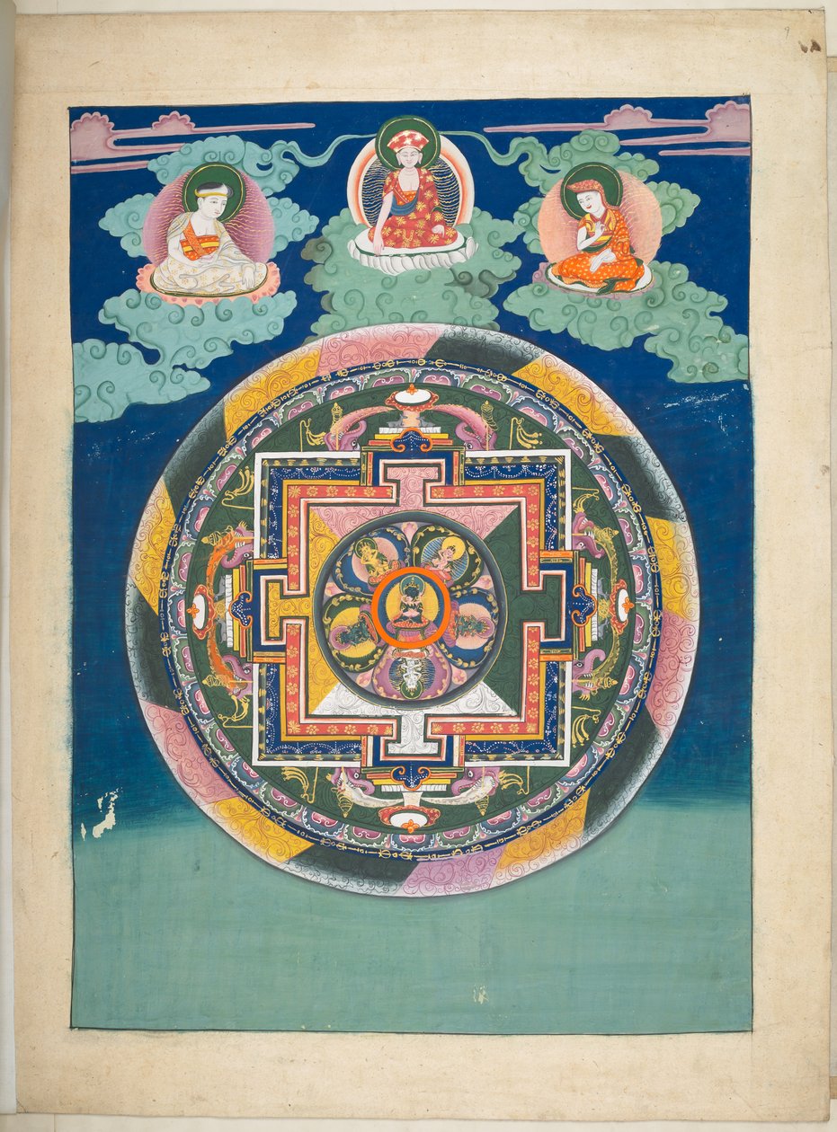Přidat. Nebo. 3055  Jedna z 12 kreseb zobrazujících tibetská božstva od tibetského umělce, pravděpodobně ve Lhase, kolem roku 1800    (kvaš na papíře) od School Tibetan