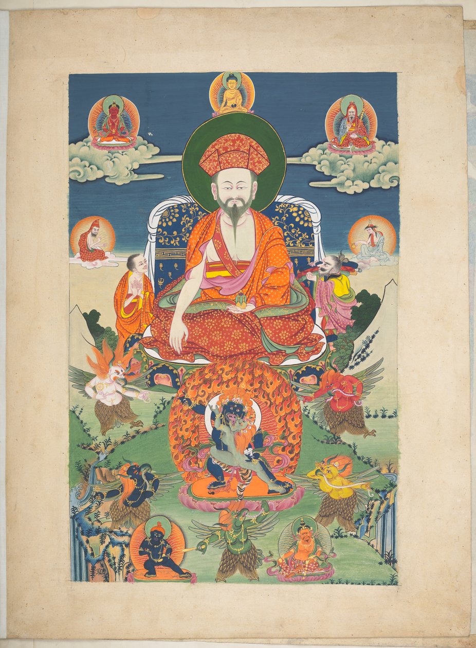 Přidat. Nebo. 3056  Jedna z 12 kreseb zobrazujících tibetská božstva od tibetského umělce, pravděpodobně ve Lhase, kolem roku 1800    (kvaš na papíře) od School Tibetan