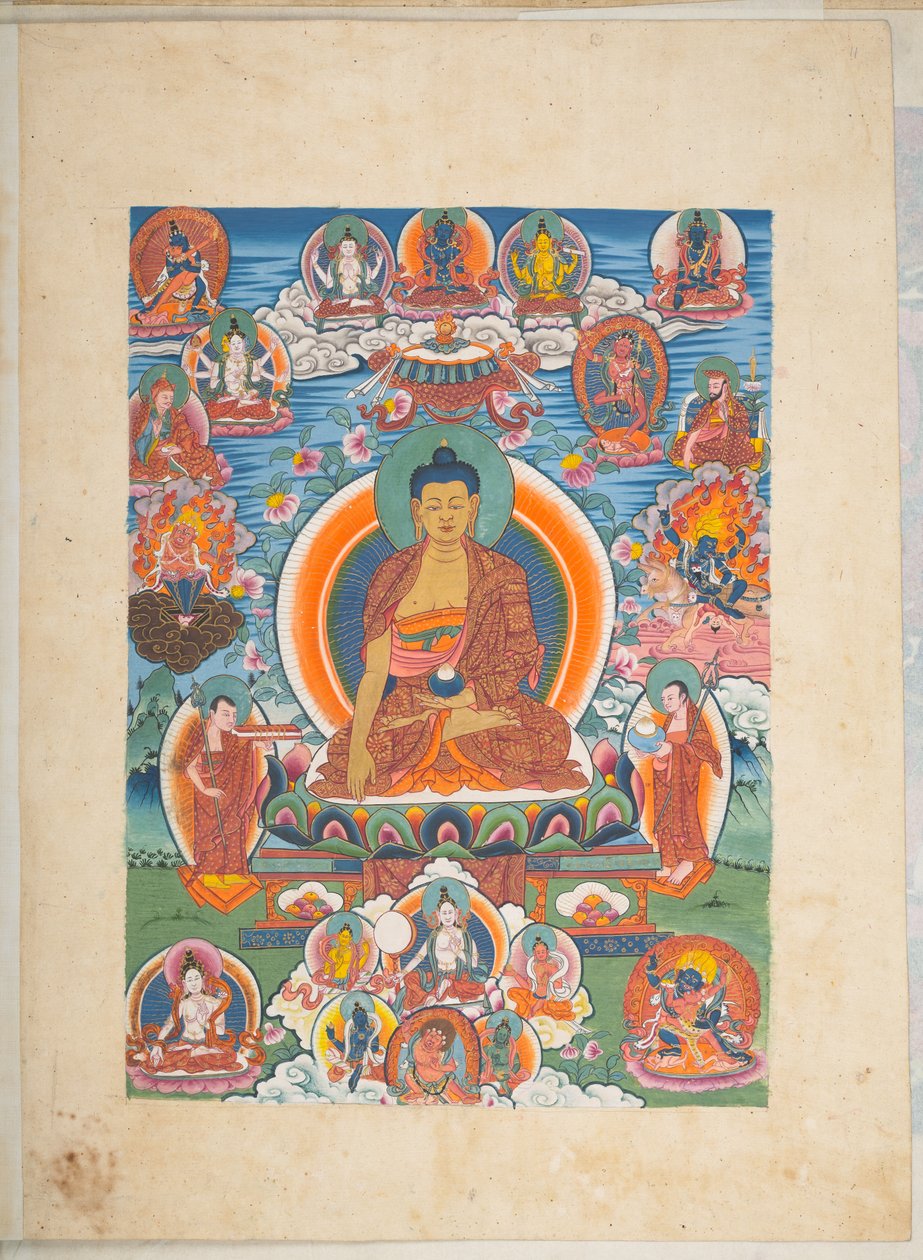 Přidat. Nebo. 3057  Jedna z 12 kreseb zobrazujících tibetská božstva od tibetského umělce, pravděpodobně ve Lhase, kolem roku 1800    (kvaš na papíře) od School Tibetan