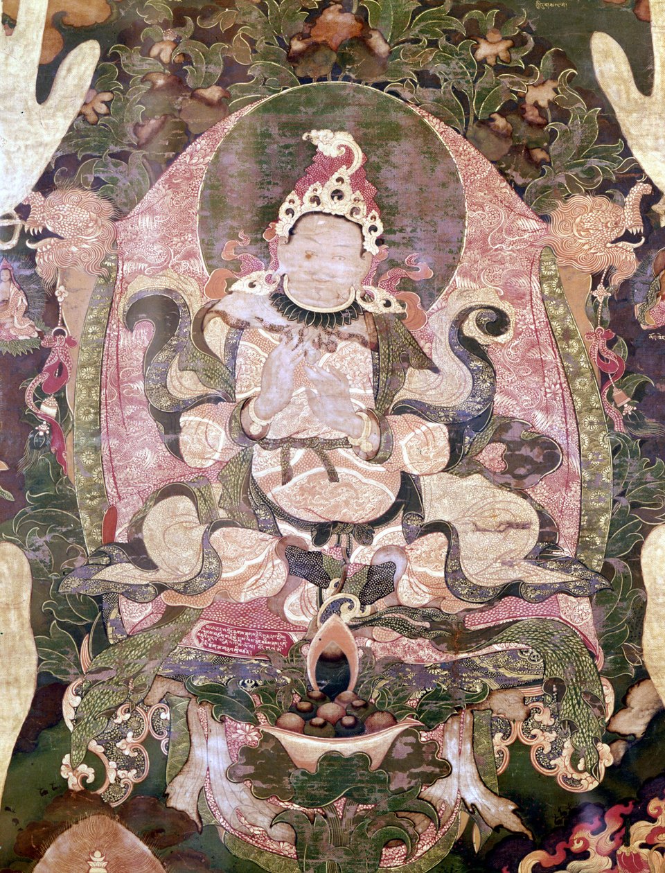Gnya-khri-bcan-po, první král Tibetu. Thai-ka tibetské pařížské Musée Guimet od School Tibetan