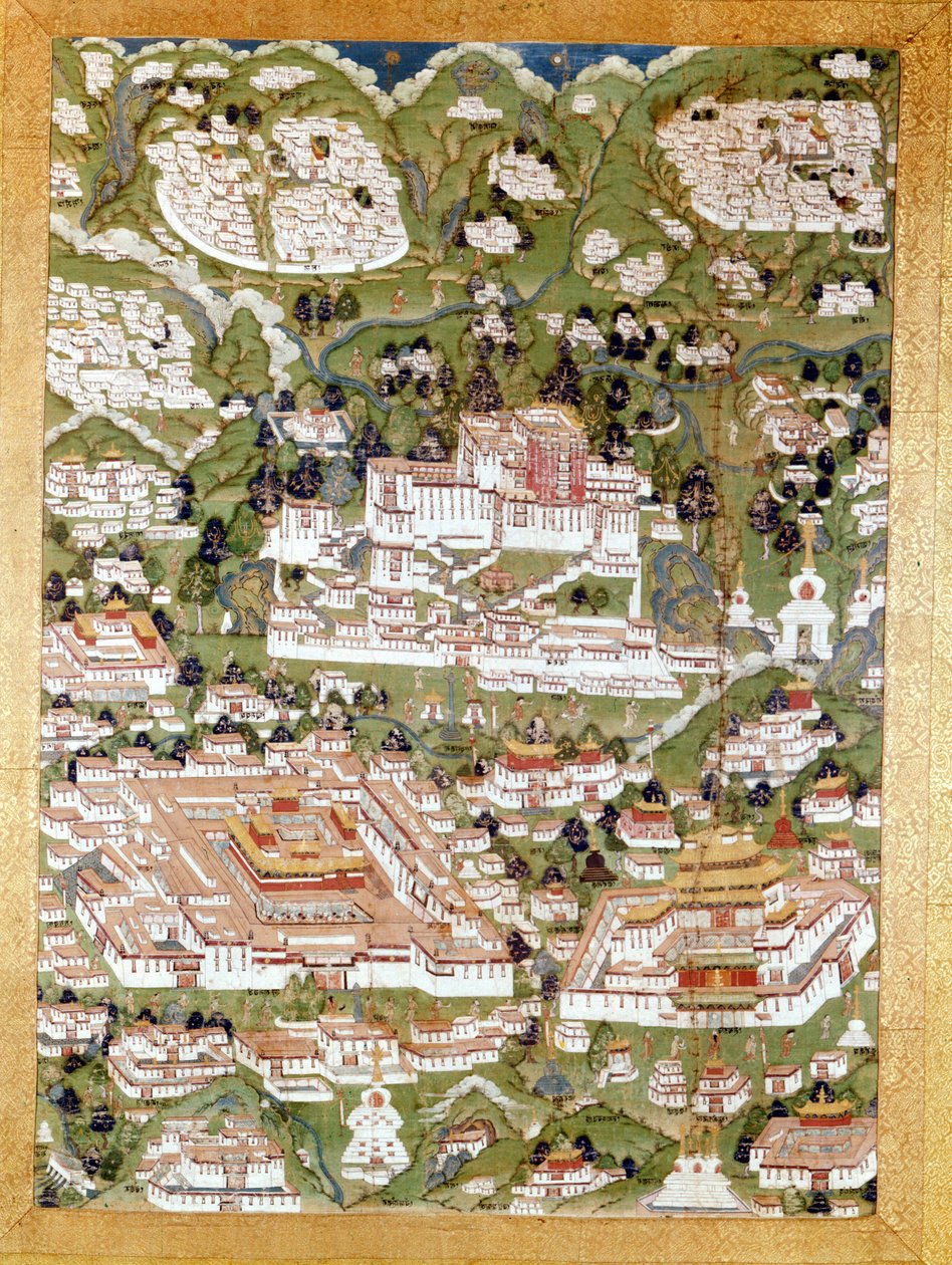 Zastoupení města Lhasa, tibetská Thai-Ka, Guimetovo muzeum, Paříž od School Tibetan