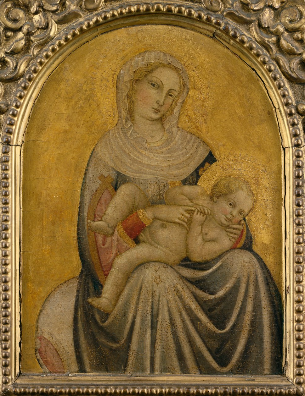 Panna a dítě, cca 1420 (tempera na panelu) od School Tuscan