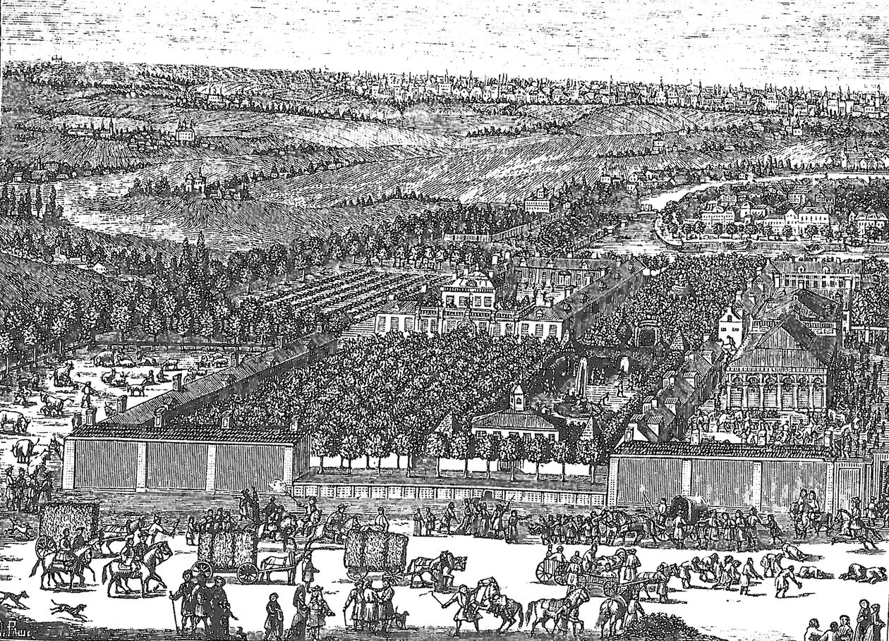 Německá čtvrť Nemetskaya sloboda v Moskvě, 1705 od Schoonebeek