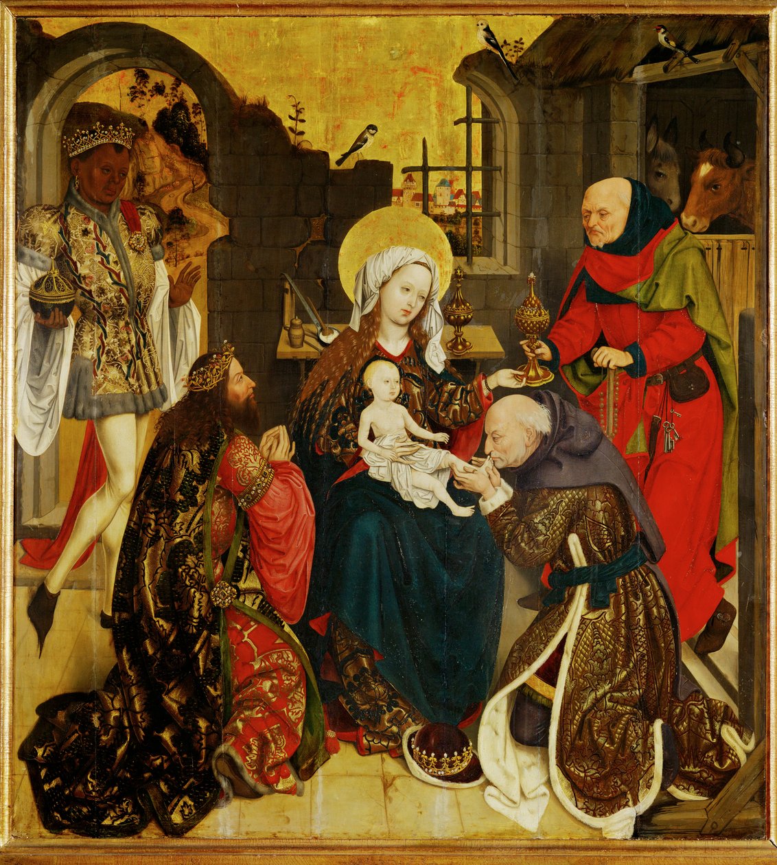 Klanění mudrců ... (malba na dřevě) od Schottenaltar Master