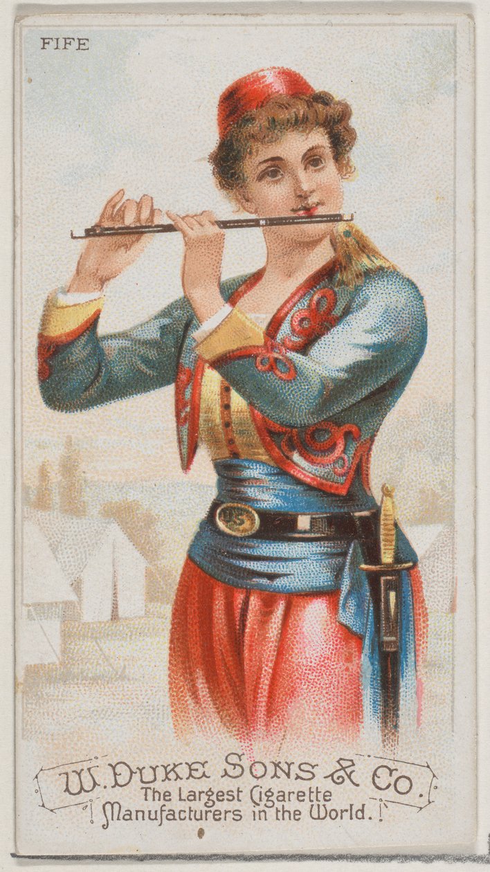 Fife, ze série hudebních nástrojů N82 pro cigarety značky Duke, 1888., 1888. od Schumacher and Ettlinger