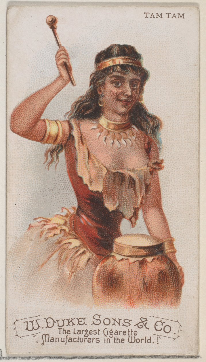 Tam Tam, ze série hudebních nástrojů N82 pro cigarety značky Duke, 1888., 1888. od Schumacher and Ettlinger