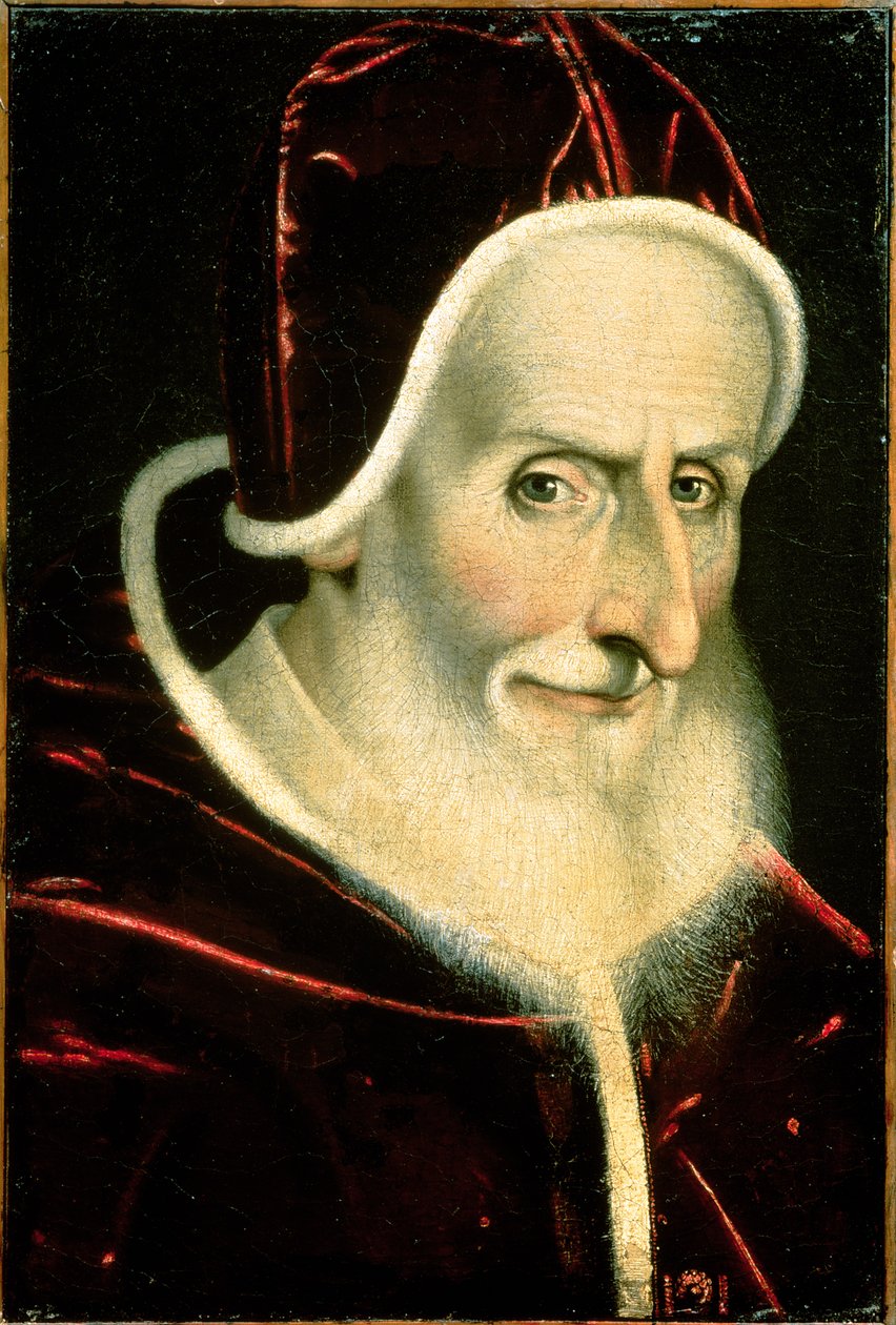 Portrét papeže Pia V. (Michele Ghislieri) (1504-72) 1576-80 (panel) od Scipione Pulzone