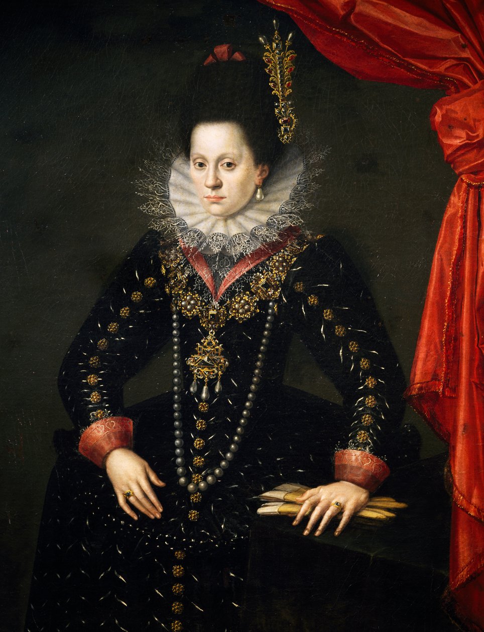 Portrét Alžběty Lotrinské, vévodkyně choti Bavorska od Scipione (1550 98) Pulzone