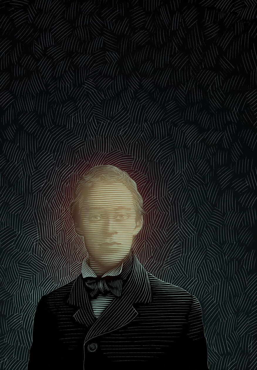 Duchové, 2008 (scratchboard, digitálně kolorováno) od Scott McKowen
