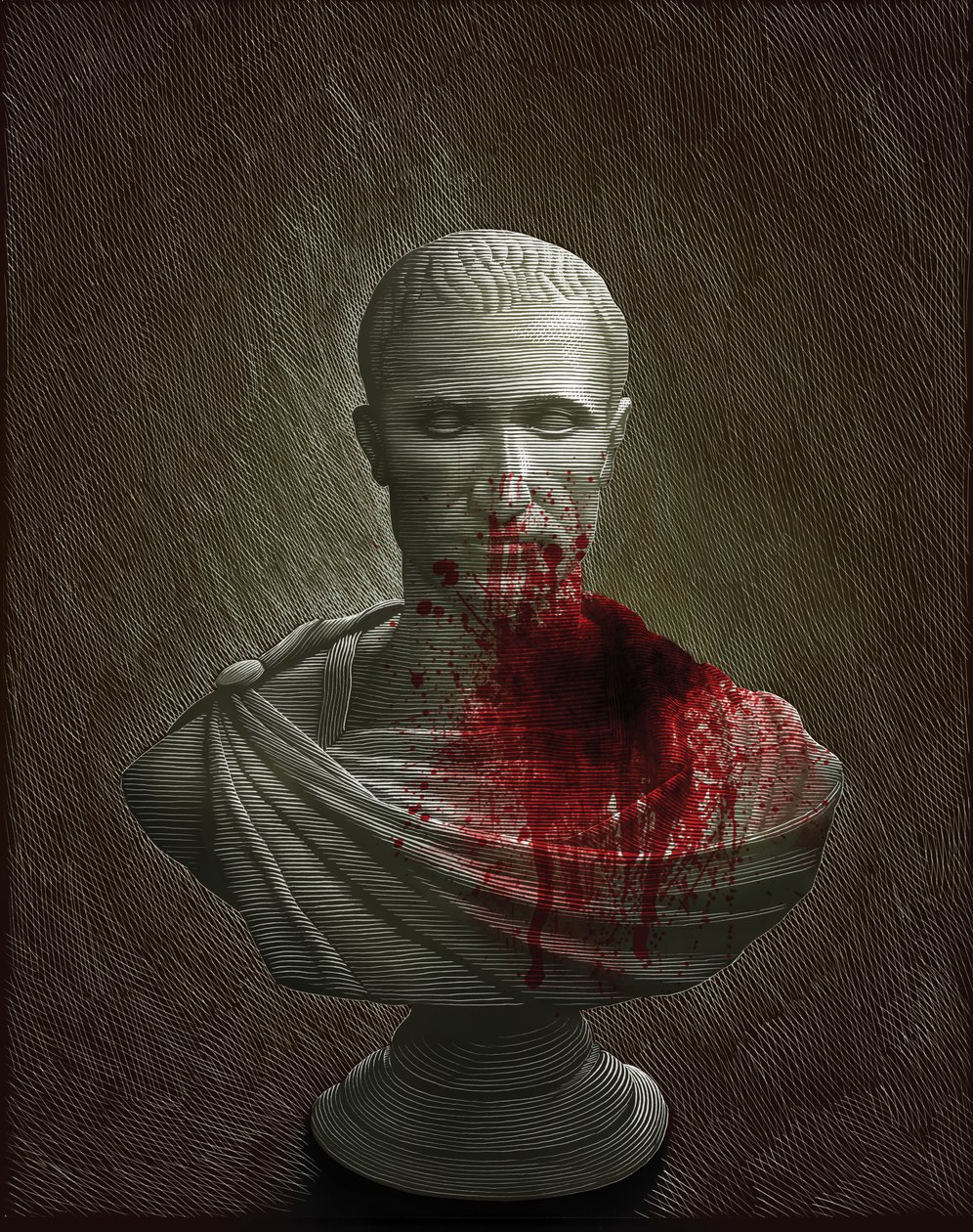 Julius Caesar, 2010 (scratchboard, digitálně kolorováno) od Scott McKowen