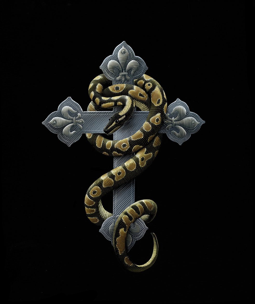 Tartuffe, 2009 (scratchboard, digitálně kolorováno) od Scott McKowen