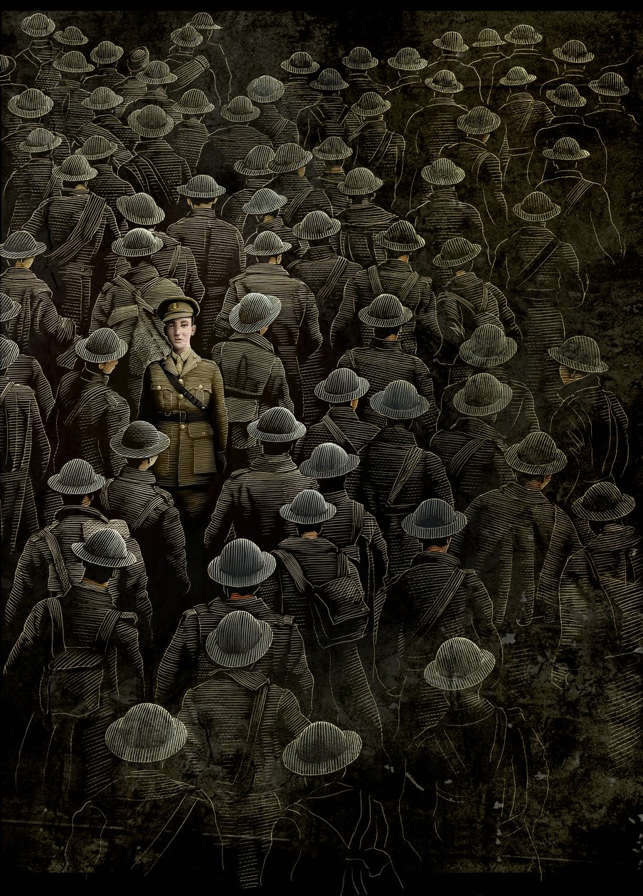 The Wars, 2018 (scratchboard, digitálně kolorováno) od Scott McKowen