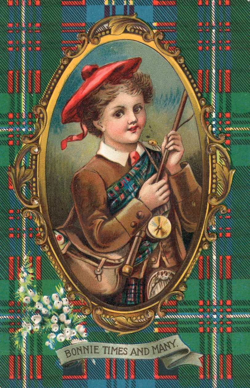 Britská novoročenka (barevná litografie) od Scottish School