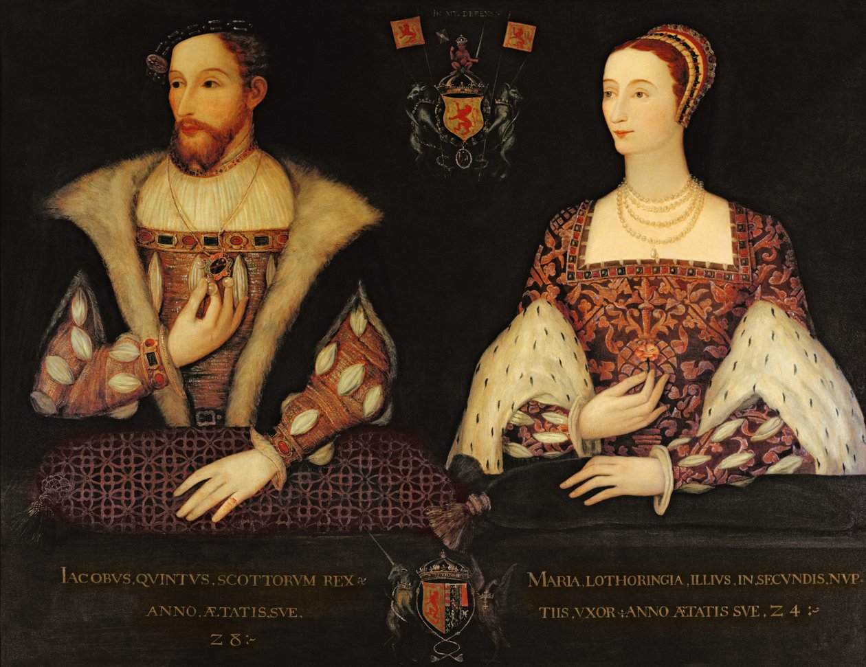 Kopie původního dvojportrétu Marie de Guise (1515-60) a krále Jakuba V. (1512-42) na objednávku lorda Bute, 1895 od Scottish School