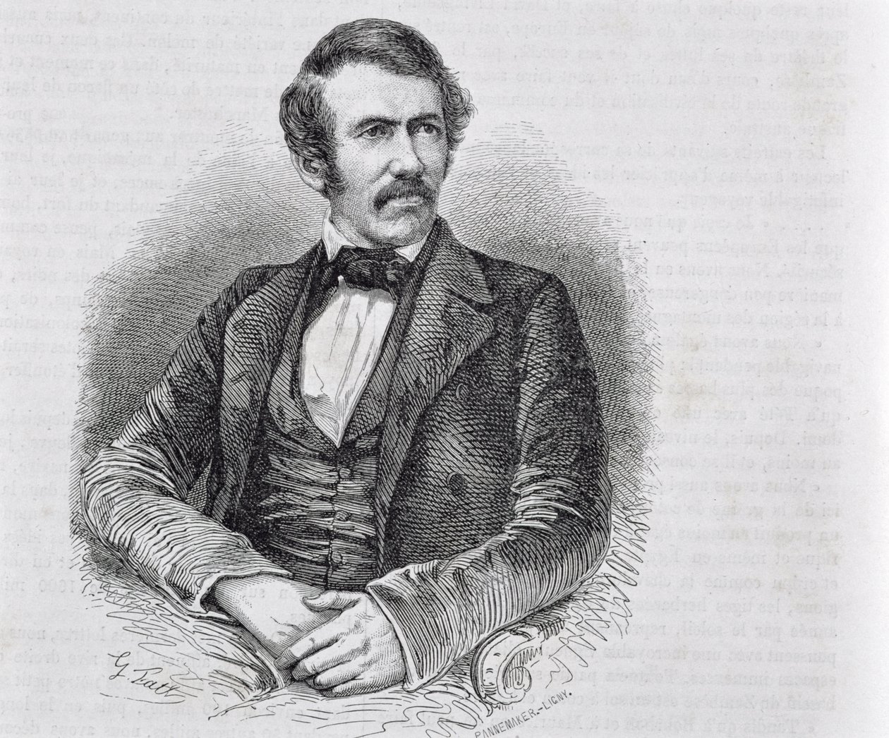 David Livingstone (1813-1873) ryl S. Pannemaker od Scottish School