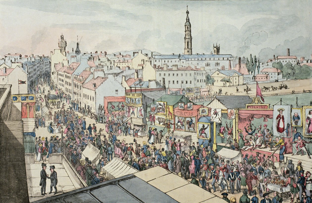 Kresba Glasgow Fair, z Glasgow Looking Glass, 1825 od Scottish School