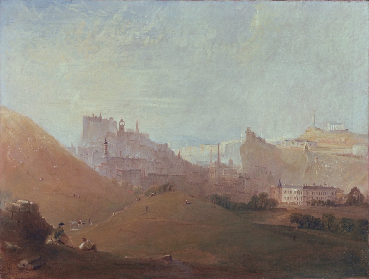 Edinburgh, z kaple sv. Antonína, Arthurs Seat, c.1830-36 od Scottish School